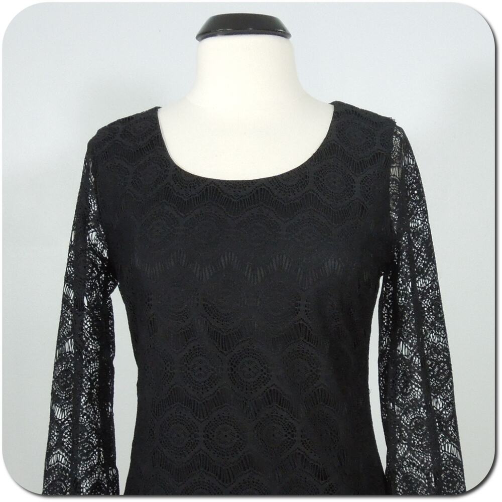 ROMEO & JULIET Sheath Dress M MEDIUM Couture Womens Cocktail Black Lace Lined